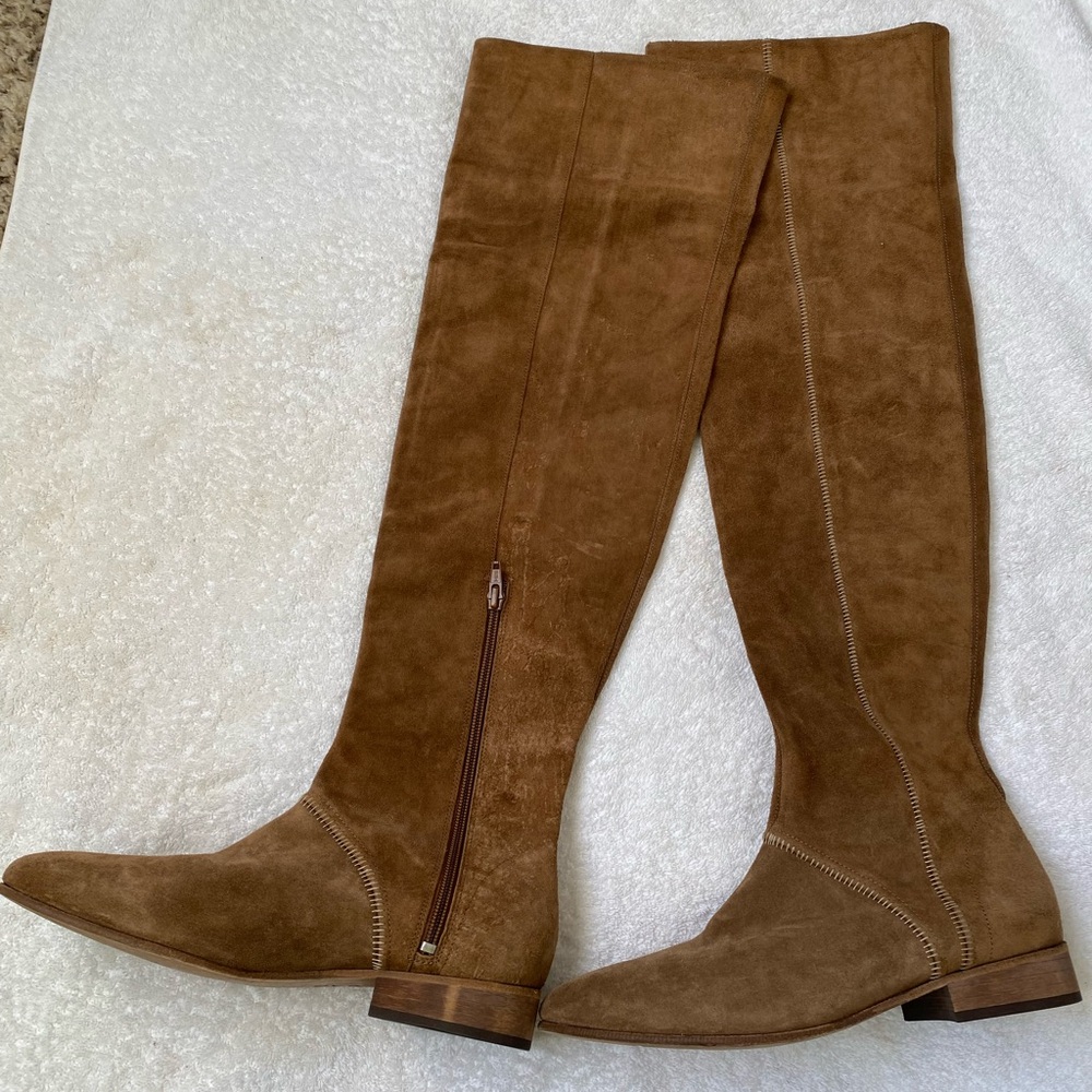 NWT Free People Tan Suede Over-the-Knee Boots - Picture 10 of 14